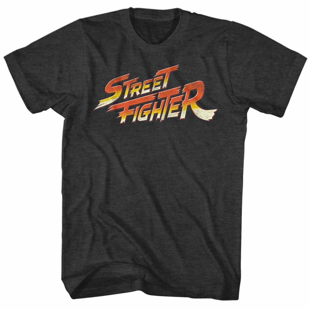 Street Fighter Logo Black T-Shirt, Black