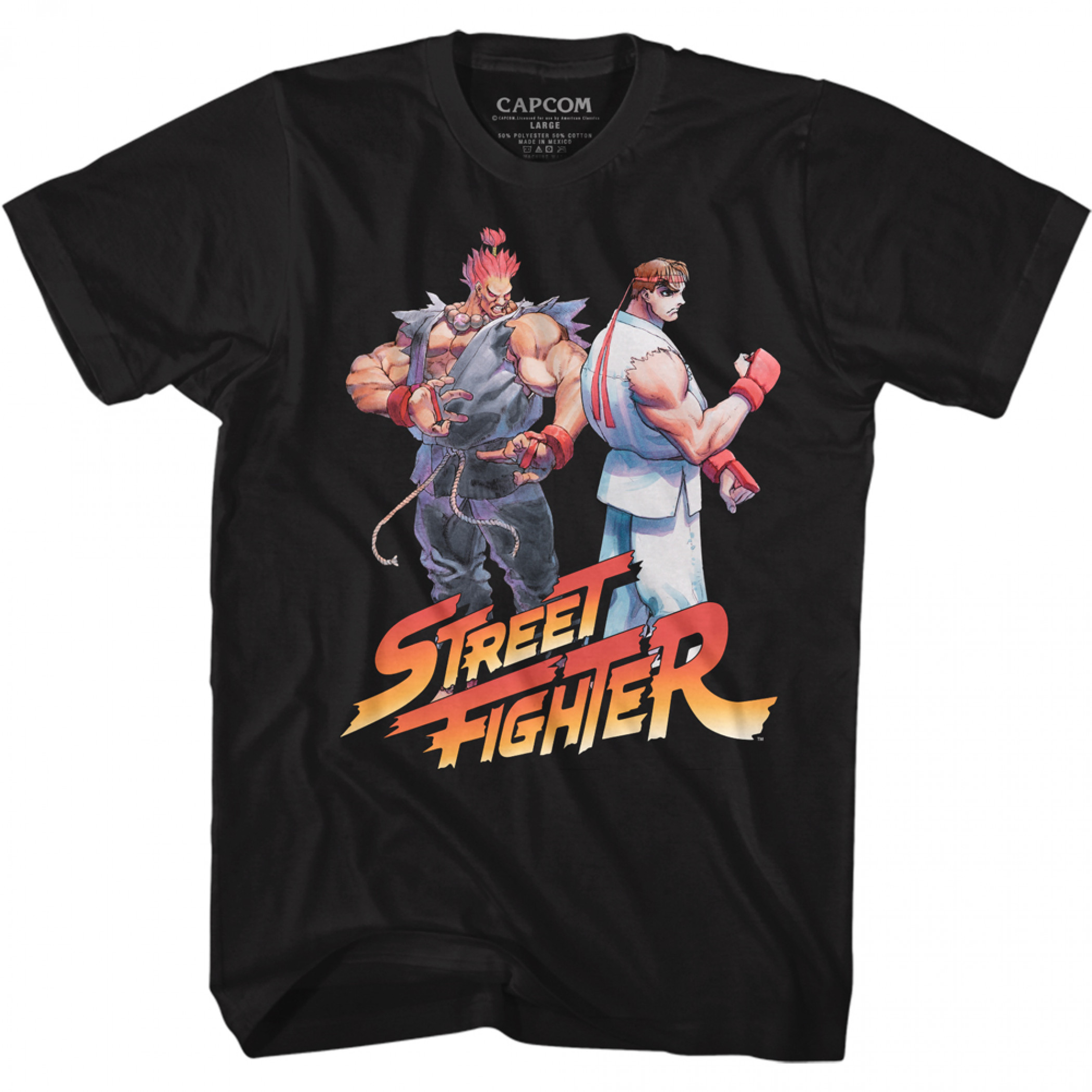Street Fighter Akuma & Ryu T-Shirt, Black