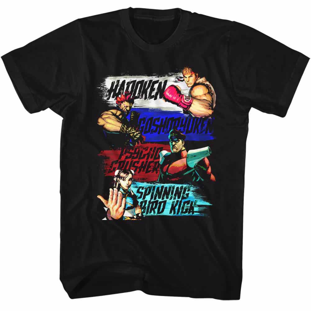 Street Fighter Show Me Your Moves Black T-Shirt, Black