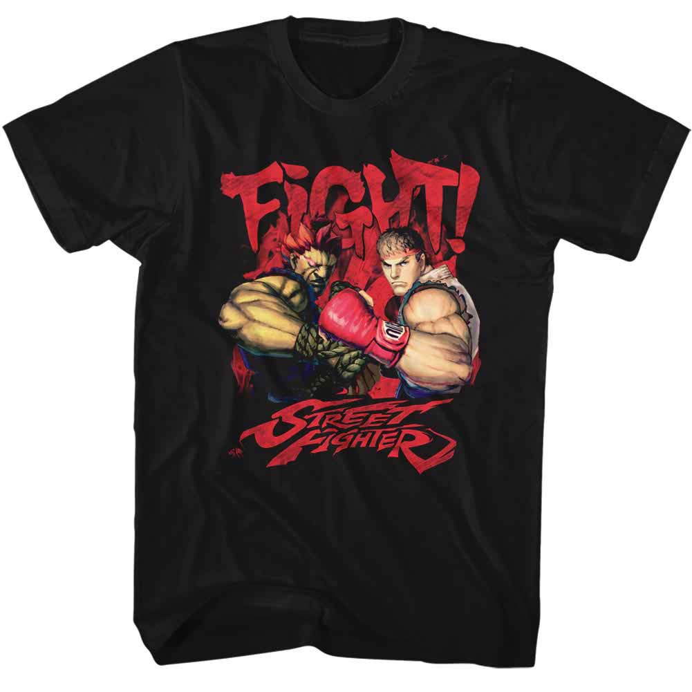 Street Fighter Fight! Black T-Shirt, Black