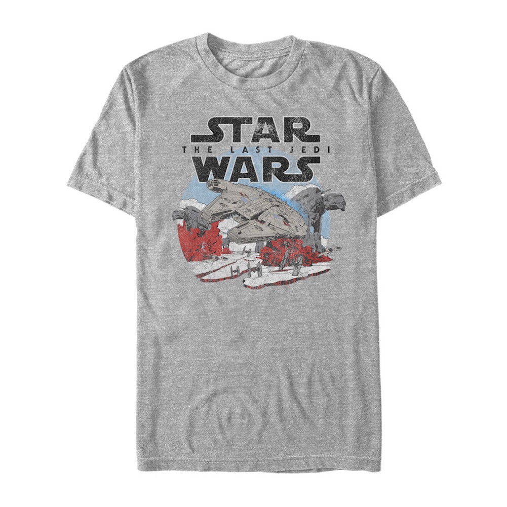 Star Wars Last Jedi Millennium Falcon Grey Tshirt, Grey