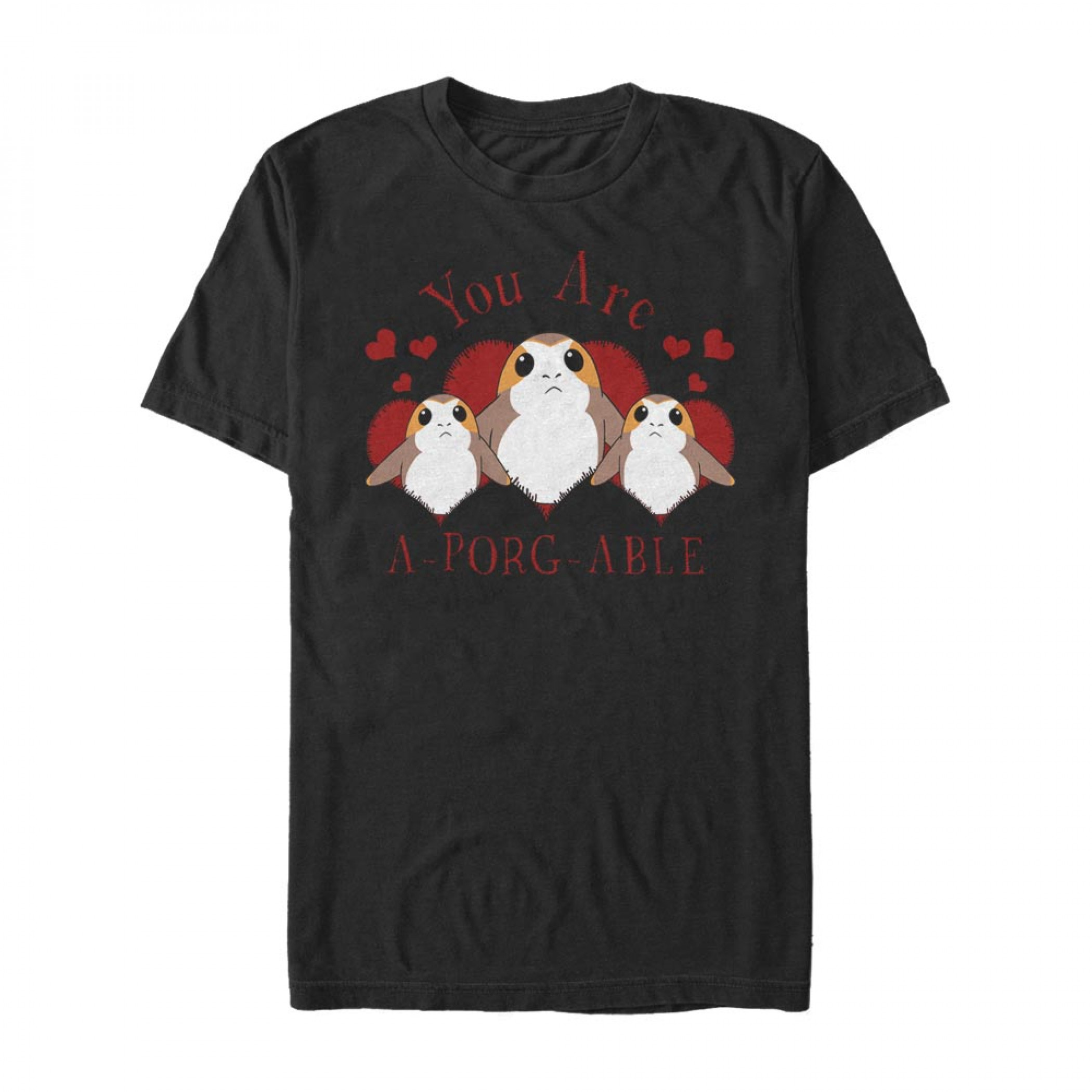 Star Wars You Are A-Porg-Able Black T-Shirt, Black