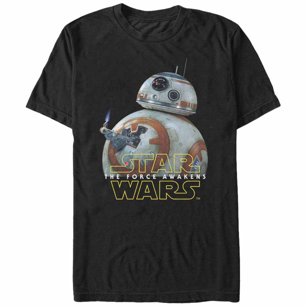 Star Wars Episode 7 BB8 Lighter Black T-Shirt, Black