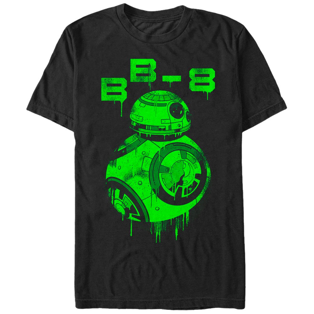 Star Wars Oozing BB8 Black T-Shirt, Black