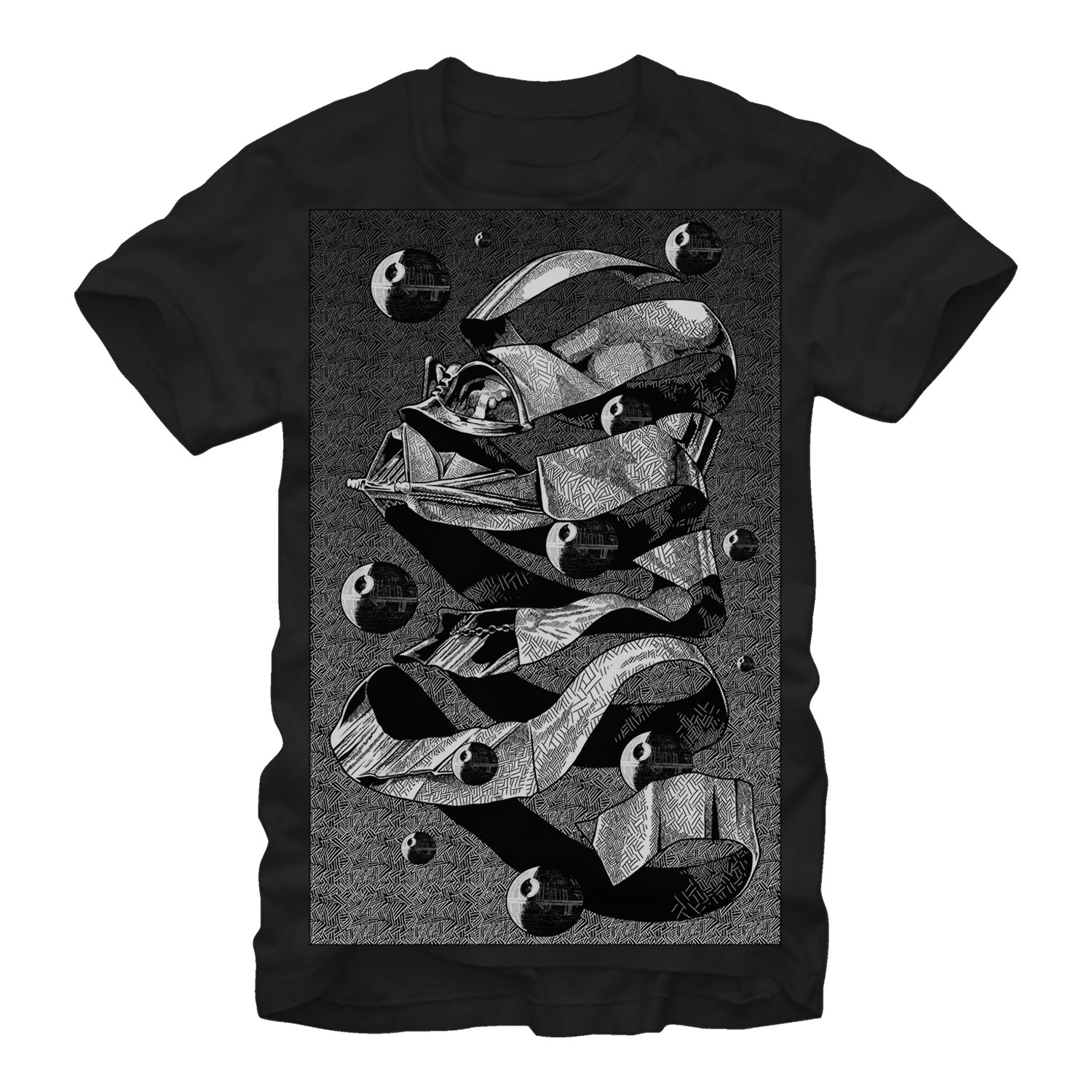 Star Wars MC Escher Poster Black T-Shirt, Black