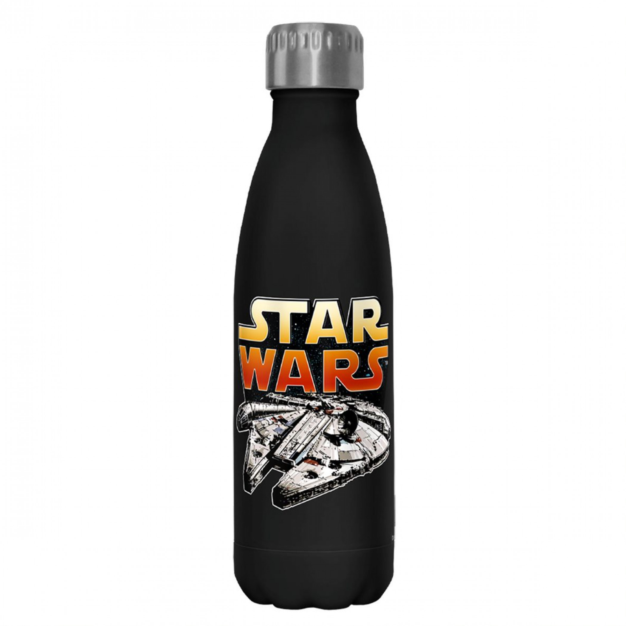 Star Wars The Millennium Falcon and Logo 17oz Steel Water Bottle, Black