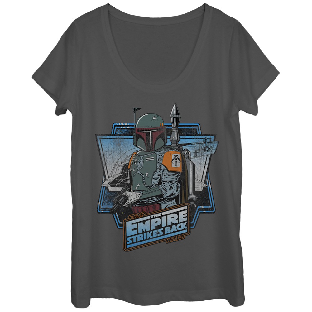 Star Wars Boba Fett Empire Strikes Back Women's Tshirt, Grey