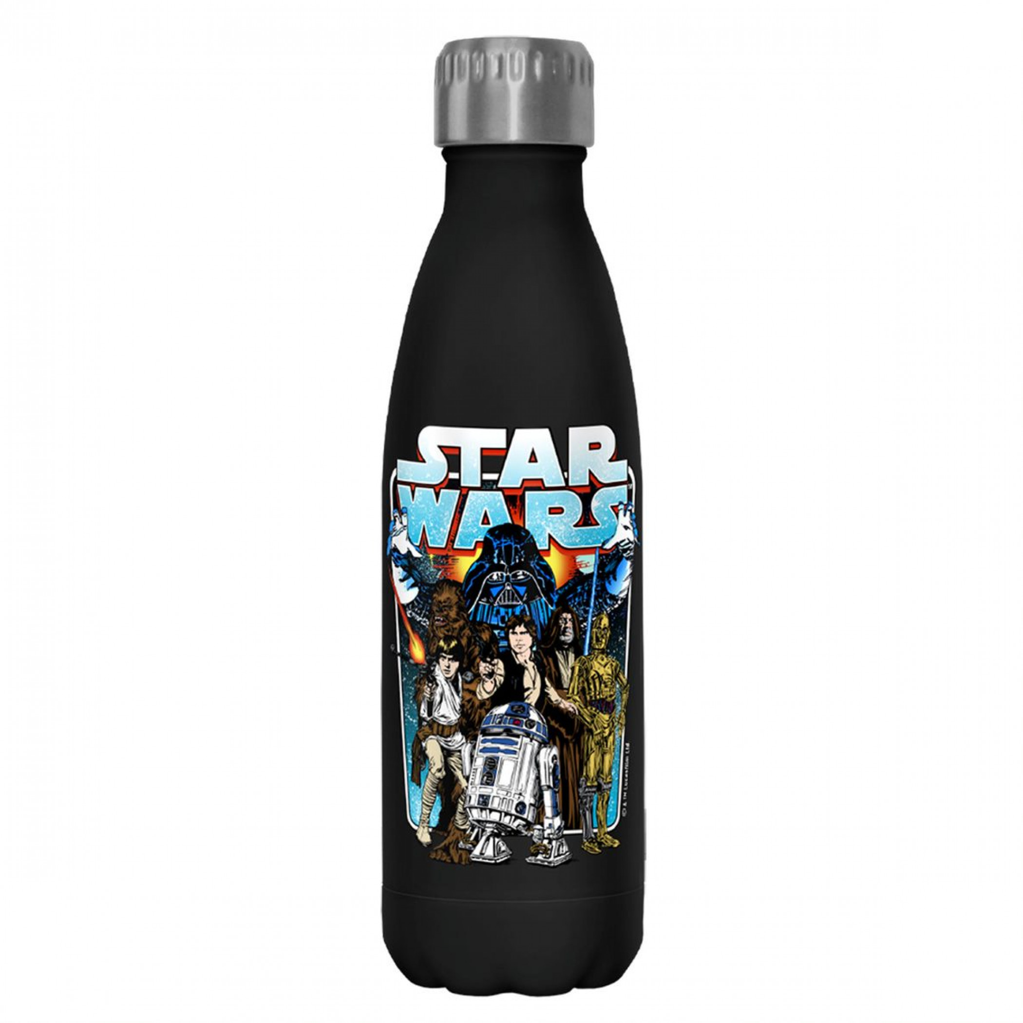 Star Wars Classic Battle Poster Art 17oz Steel Water Bottle, Black