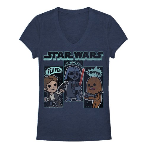 Star Wars Sound Effects Blue Juniors T-Shirt, Blue