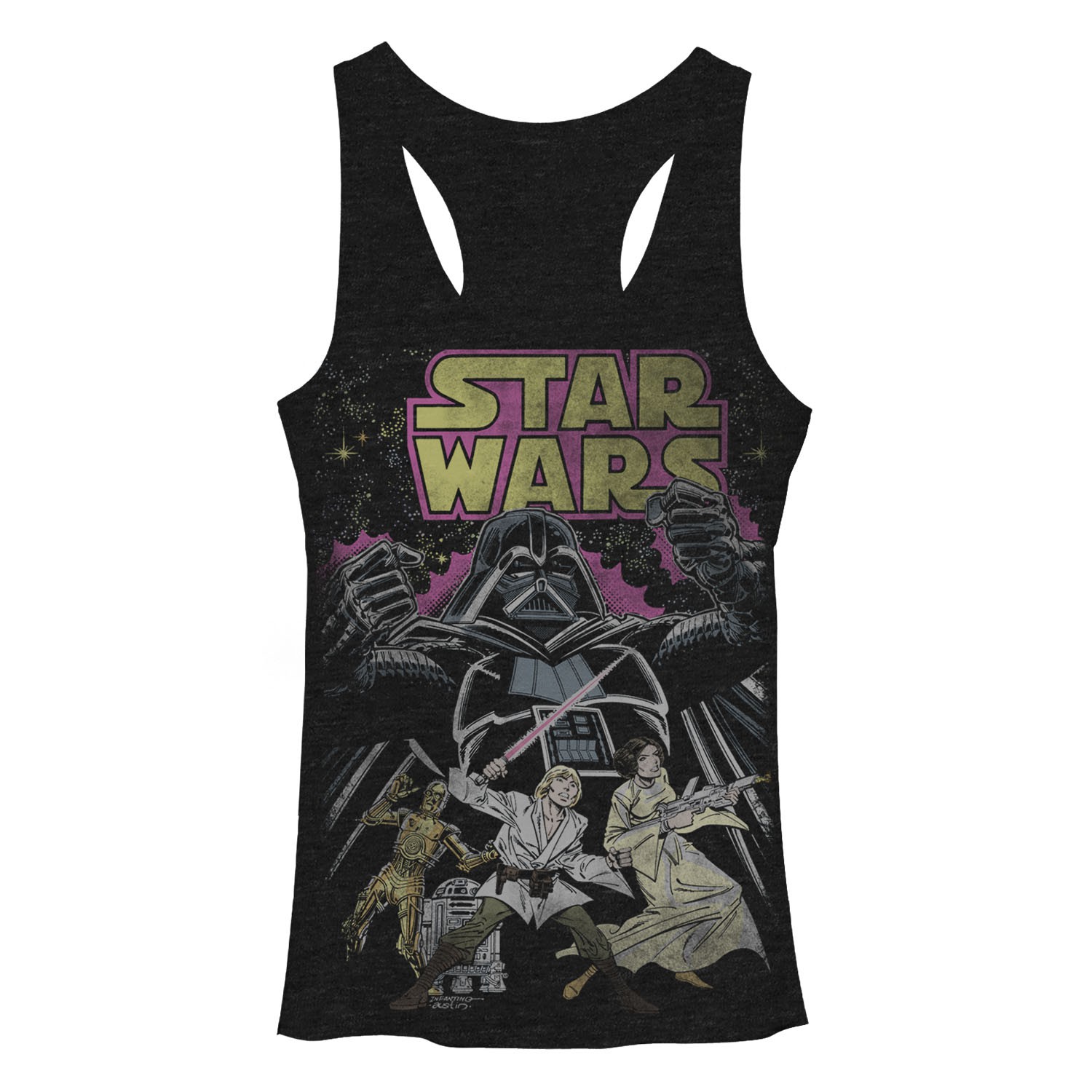 Star Wars Comic Wars Black Juniors Tank Top, Black