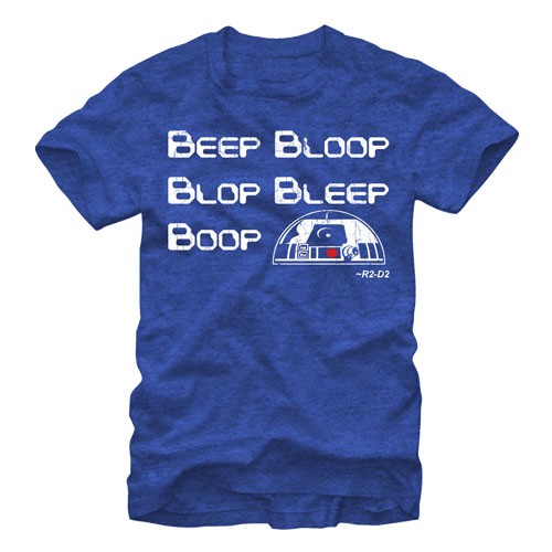 Star Wars R2D2 Bleep Bloop Blue T-Shirt, Blue