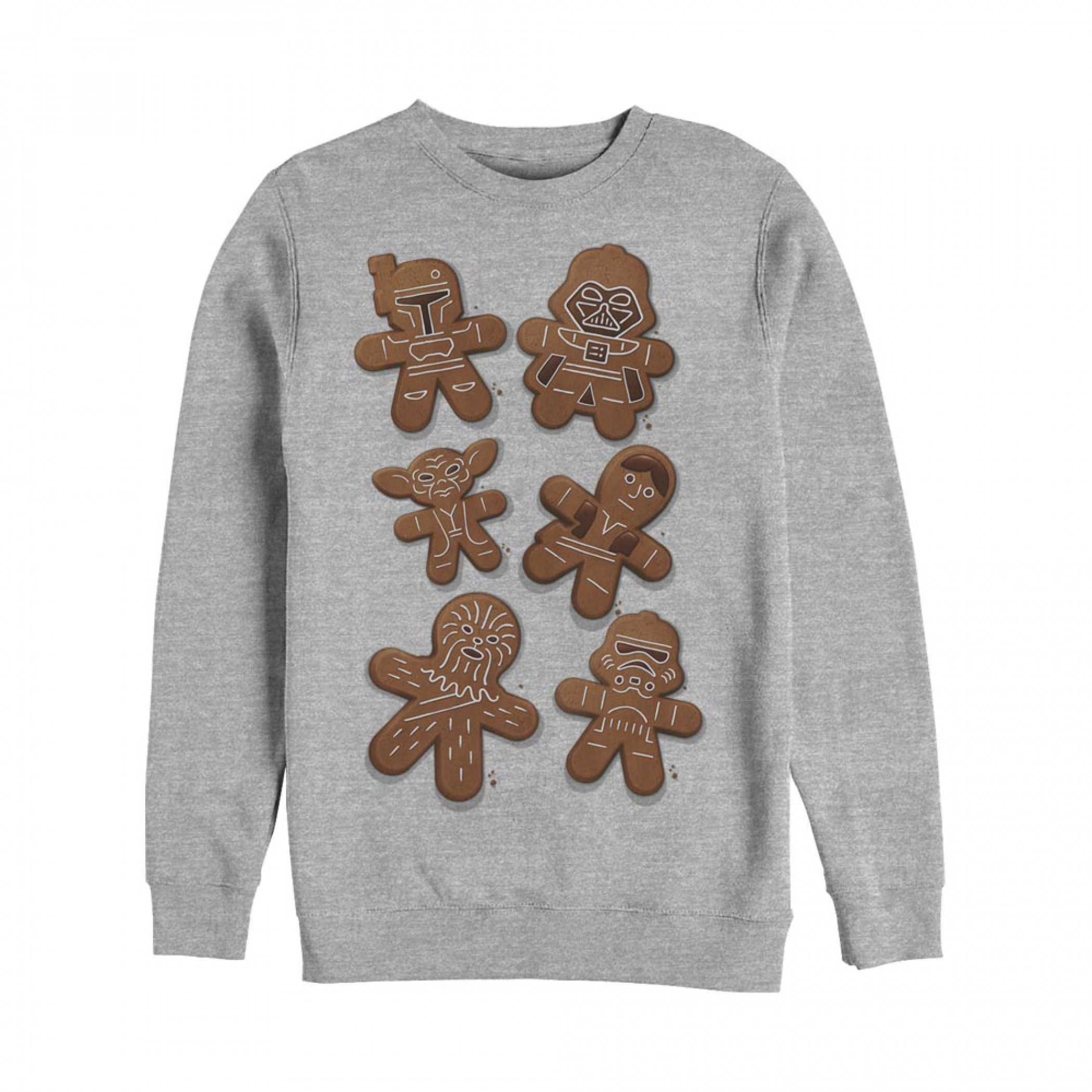 Star Wars Gingerbread Cookies Christmas Sweatshirt, Grey