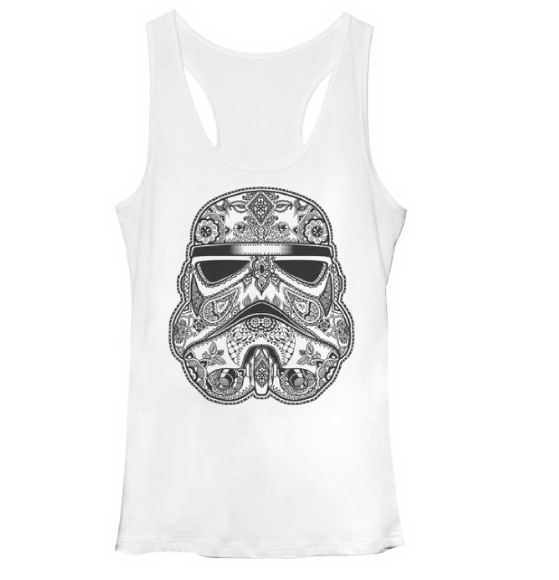 Star Wars Henna Trooper White Juniors Tank Top, White