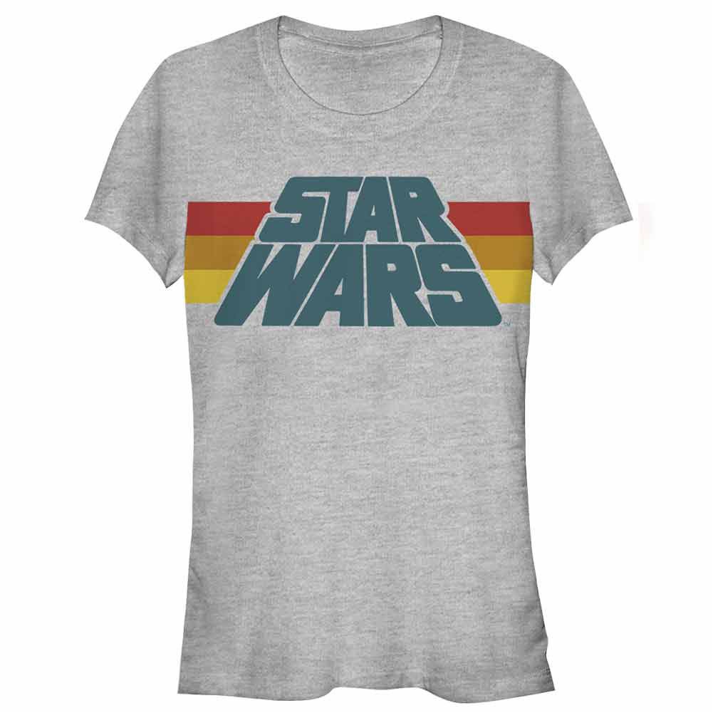 Star Wars Slant Logo Stripe T-Shirt, Grey