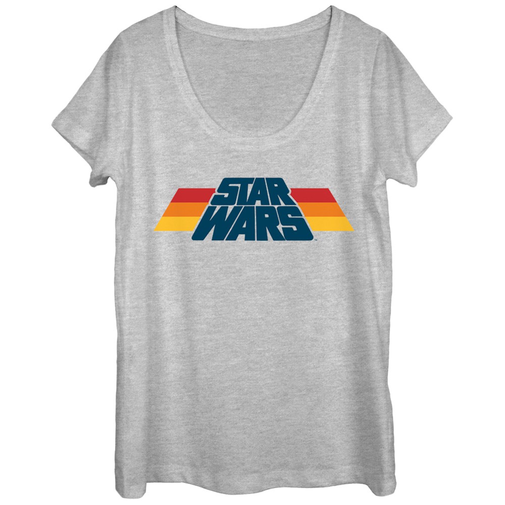 Star Wars Stripe Logo Women's Tshirt, Grey