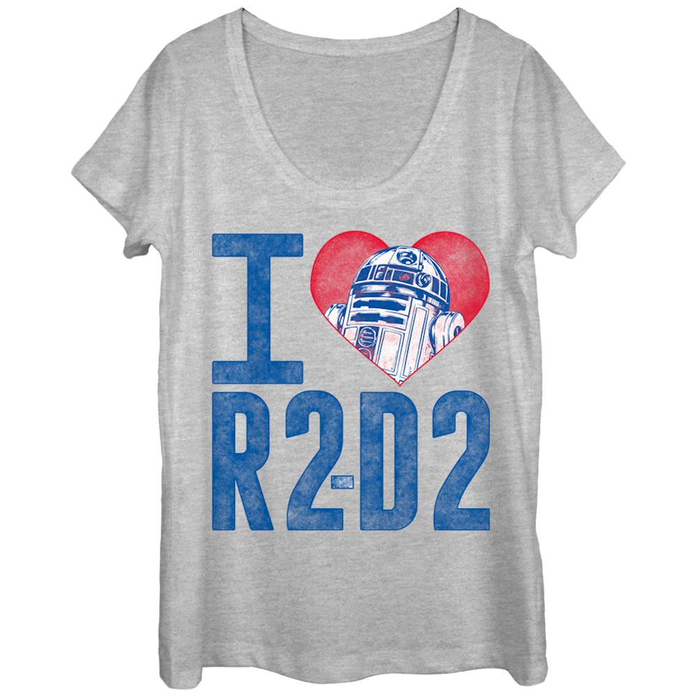 Star Wars I Heart R2D2 Women's Tshirt, Grey