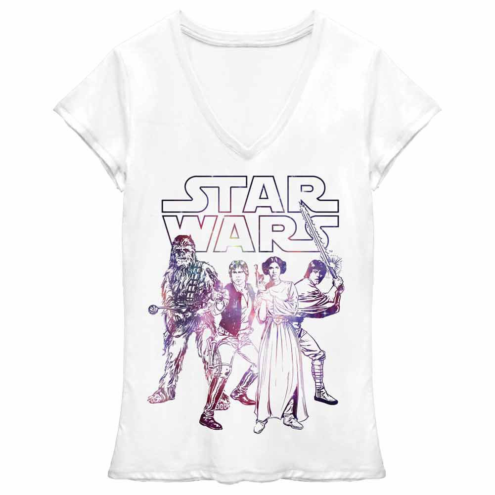Star Wars Rebel Group Juniors T-Shirt, White