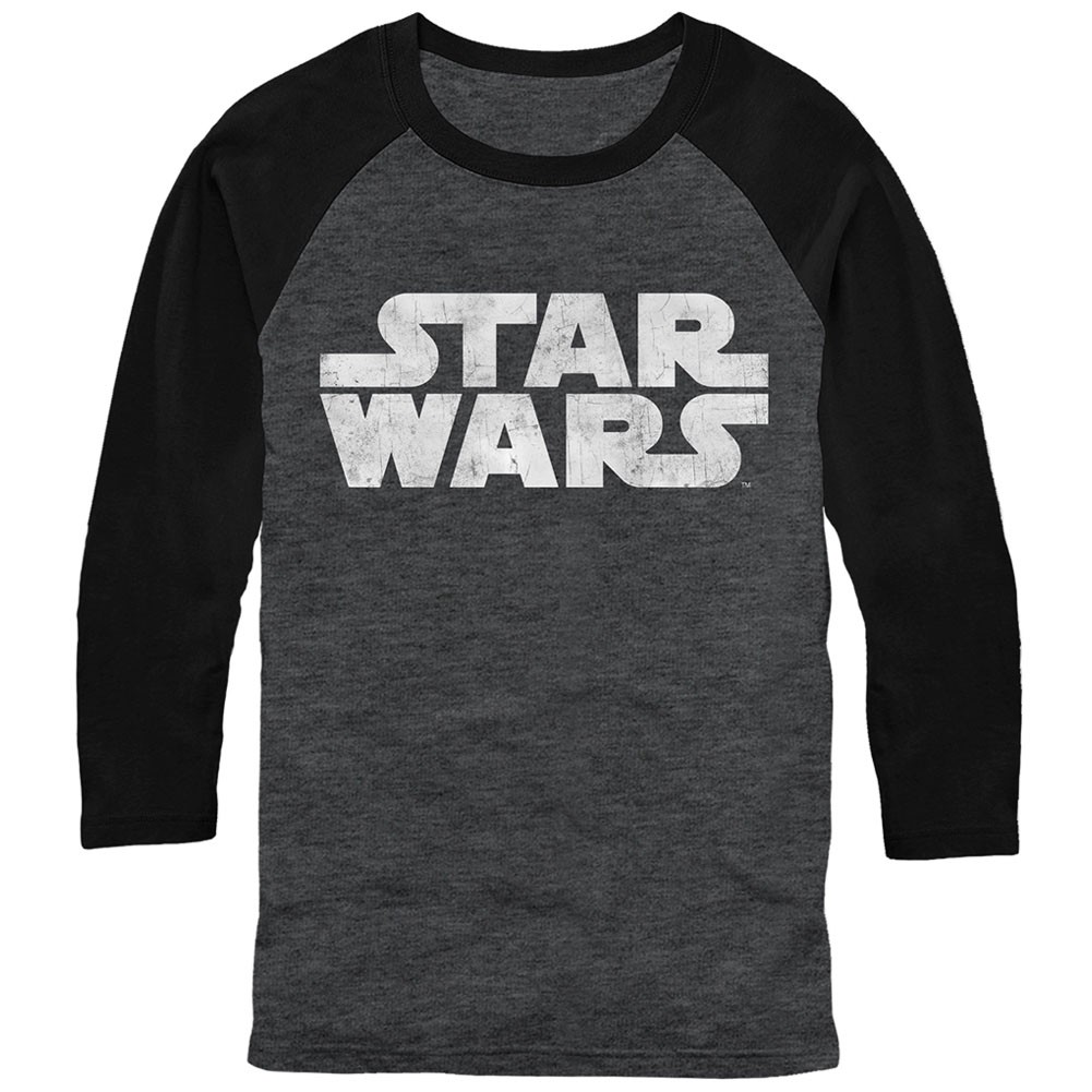 Star Wars Simple Logo Gray Long Sleeve T-Shirt, Grey