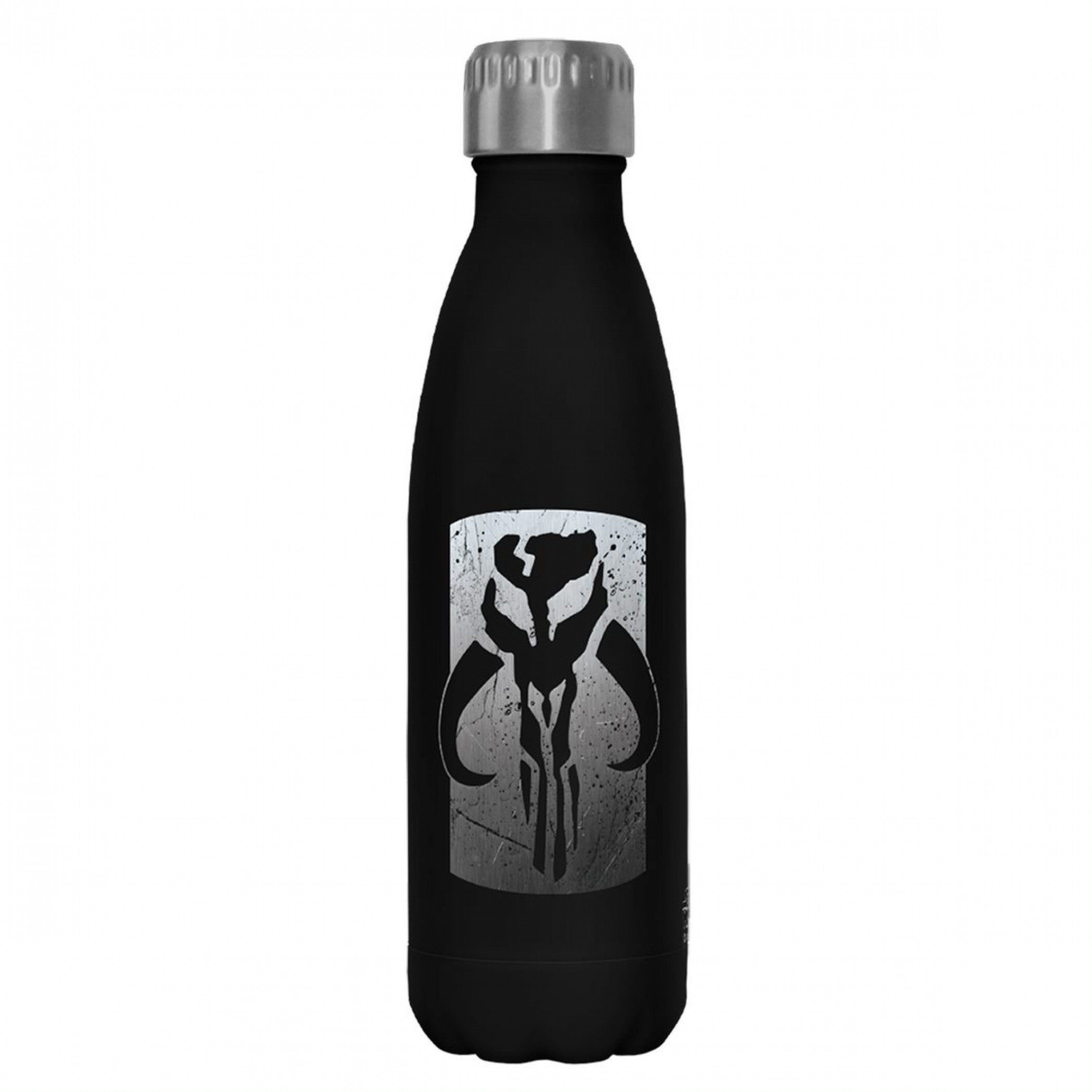 Star Wars The Mandalorian Bounty Hunter Logo 17oz Steel Water Bottle, Black