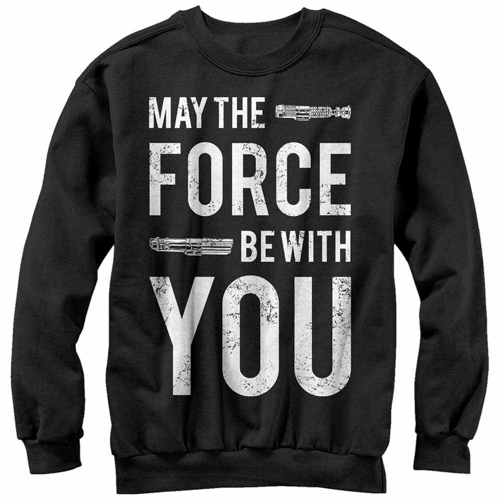 Star Wars With U- Crew Fleece Black Sweatshirt, Black