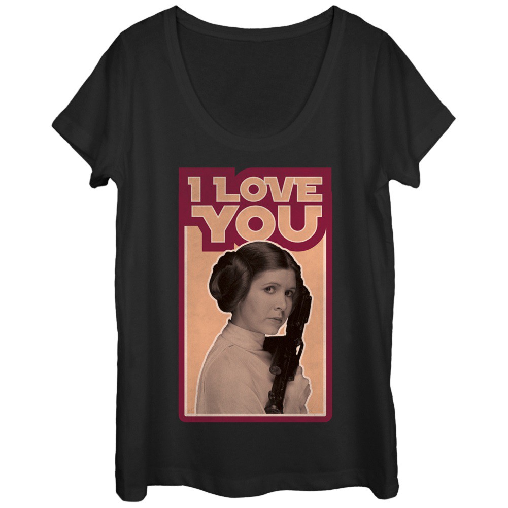 Star Wars Princess Leia I Love You Women's Shirt, Black