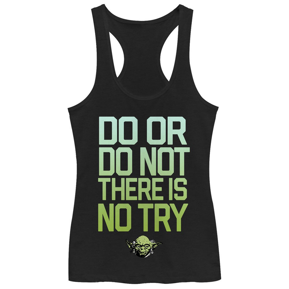 Star Wars Do Try Black Juniors Tank Top, Black
