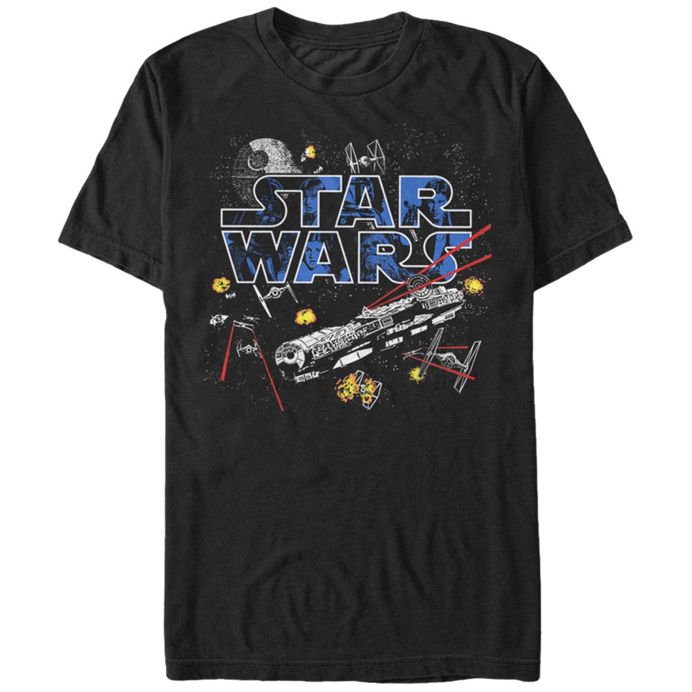 Star Wars Flight Of The Falcon Black T-Shirt, Black