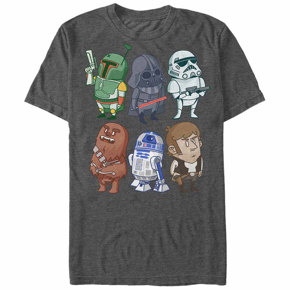 Star Wars Doodles Gray T-Shirt, Grey