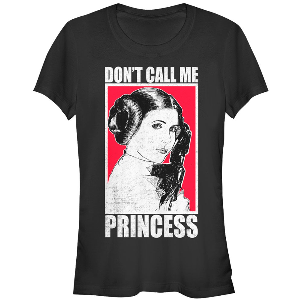Star Wars No Princess Black Juniors T-Shirt, Black