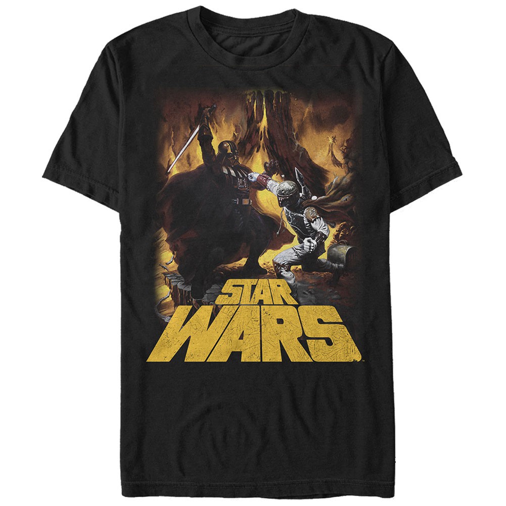Star Wars Vader vs Boba Black T-Shirt, Black