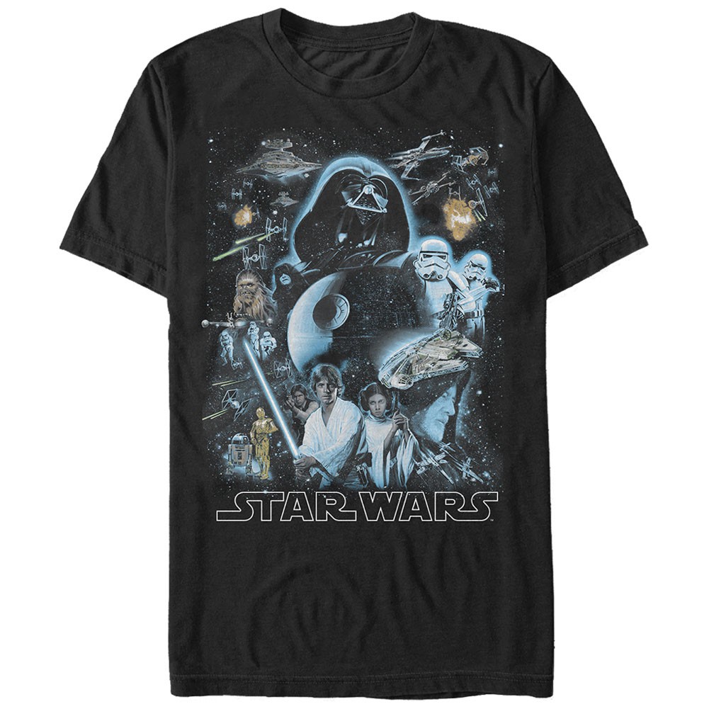 Star Wars Galaxy Of Stars Black T-Shirt, Black