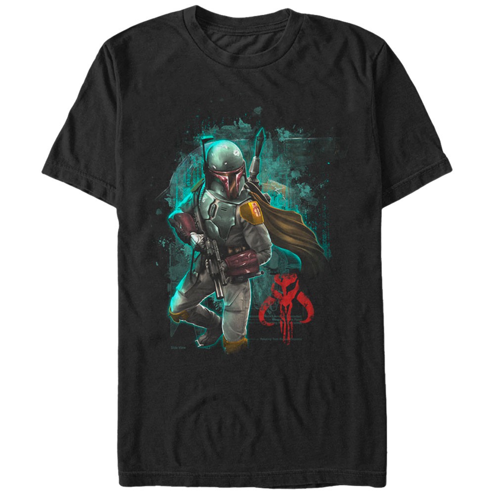 Star Wars Mandalorian Warrior Black T-Shirt, Black