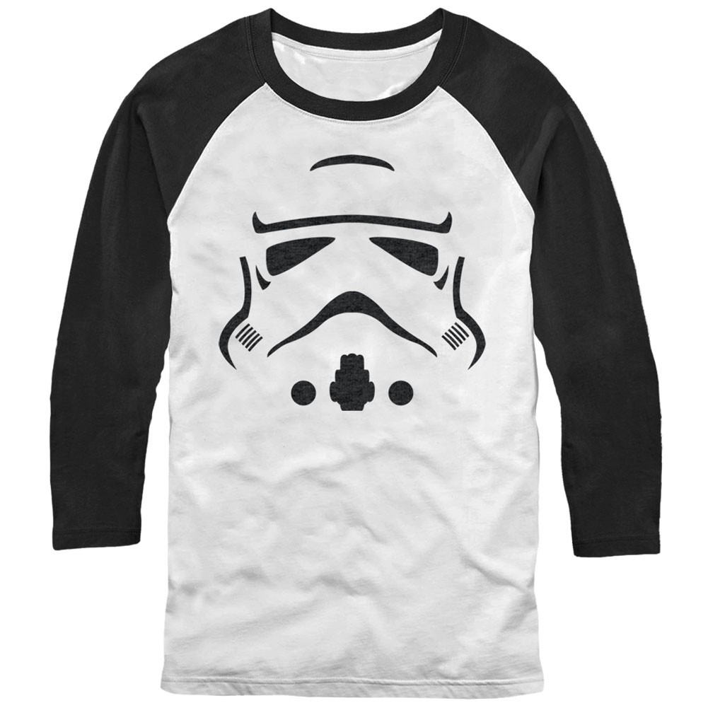Star Wars Trooper Face White Long Sleeve T-Shirt, White
