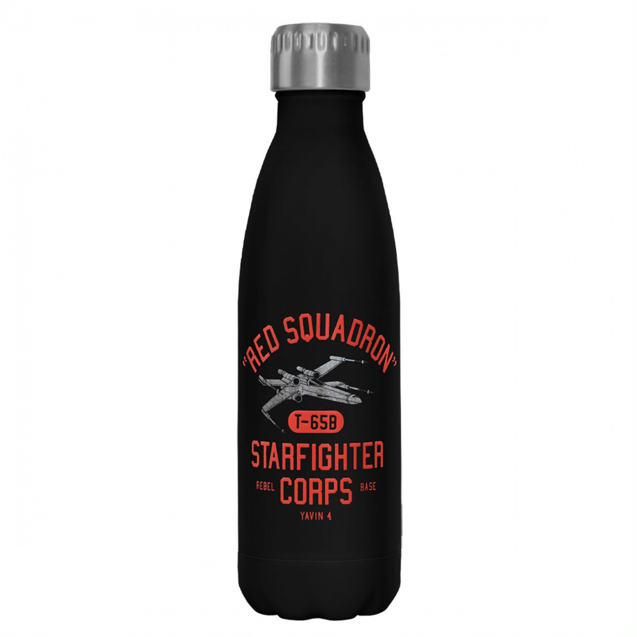 Star Wars Red Squadron Starfighter Corps 17oz Steel Water Bottle, Black