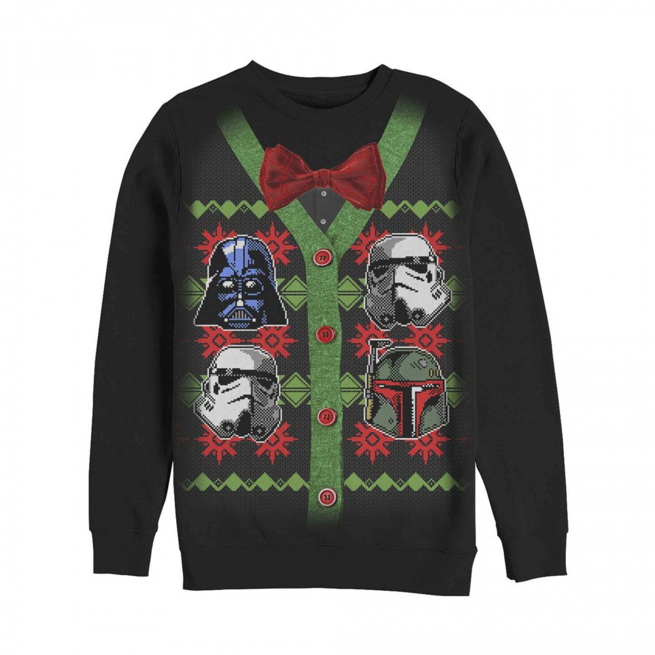 Star Wars Dark Side Heads Cardigan Ugly Sweater Design Sweatshirt, Black