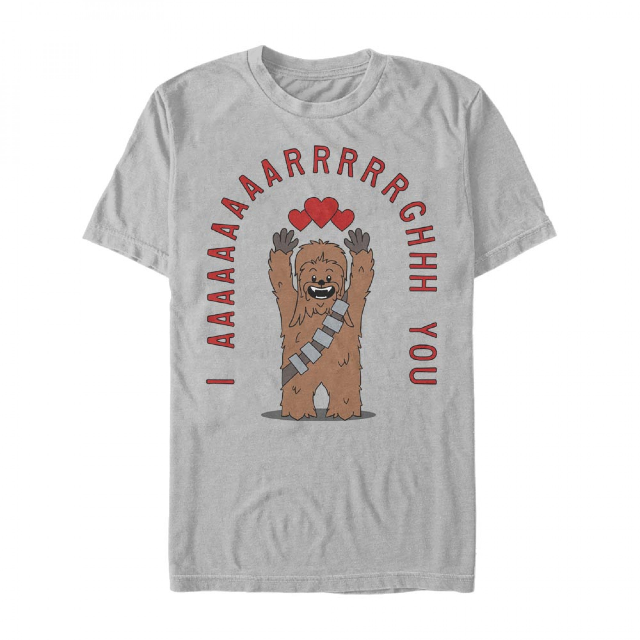 Star Wars Chewie I Love You Grey T-Shirt, Grey