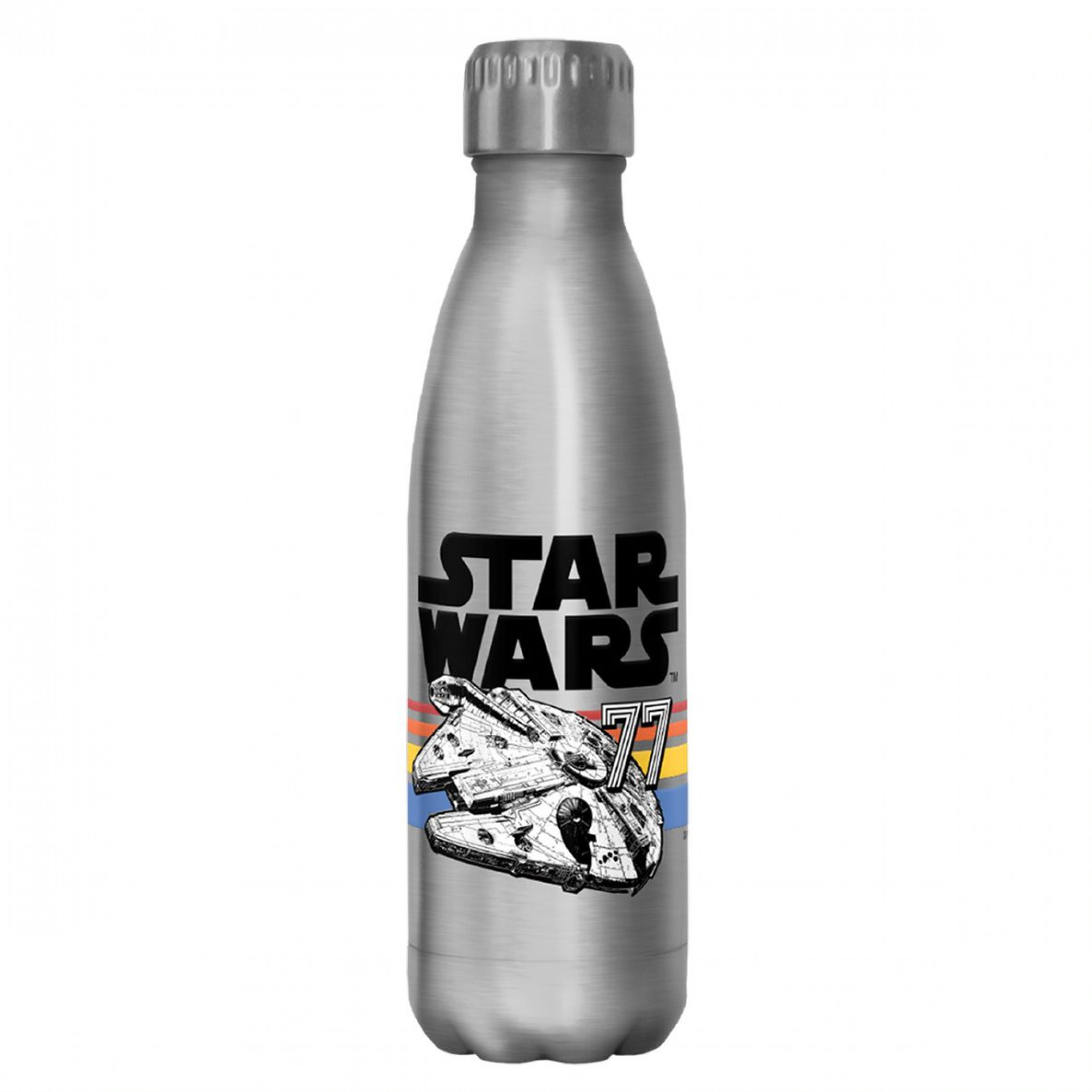 Star Wars Millennium Falcon with 77 Logo 17oz Steel Water Bottle, Black