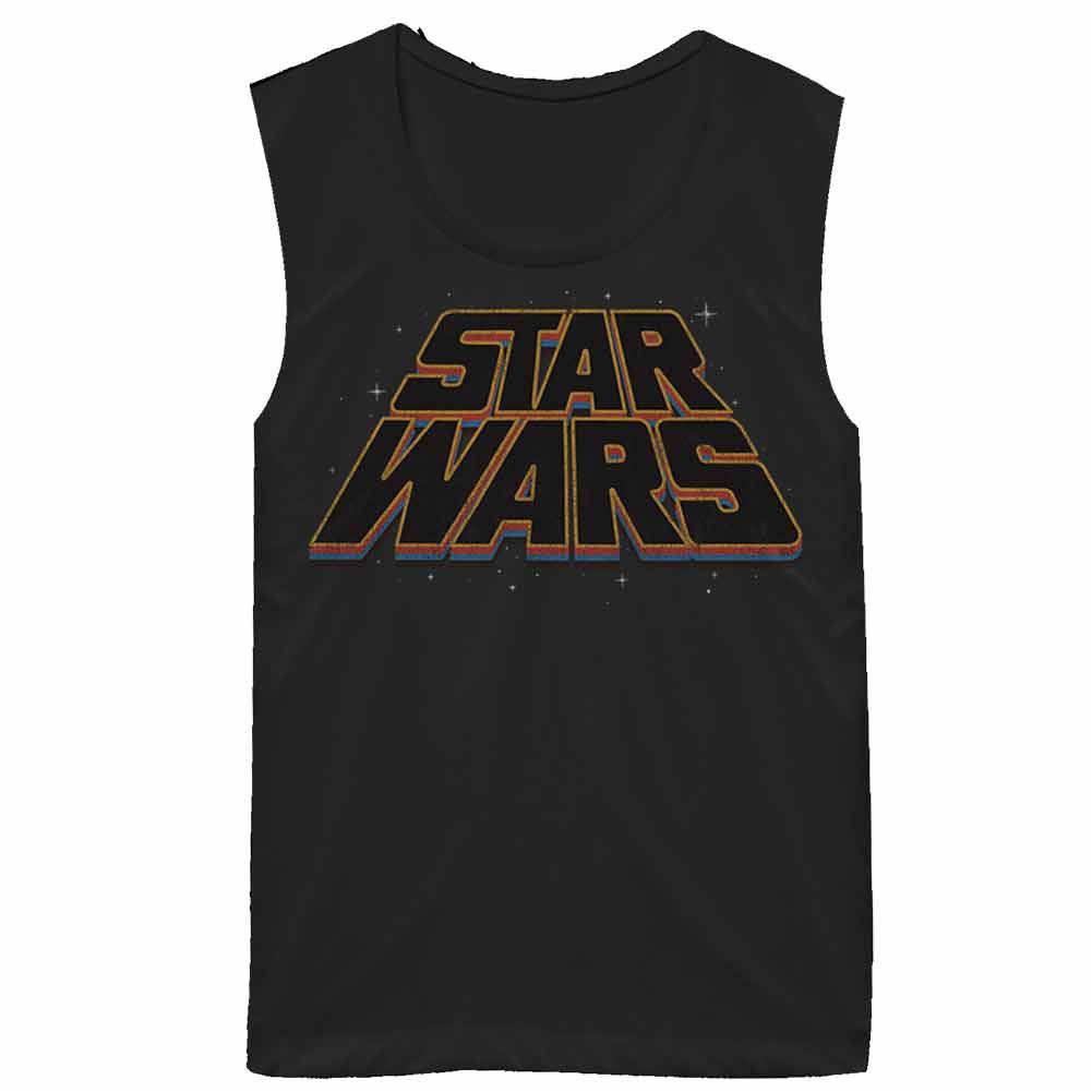 Star Wars Slanty Logos Juniors Tank Top, Black