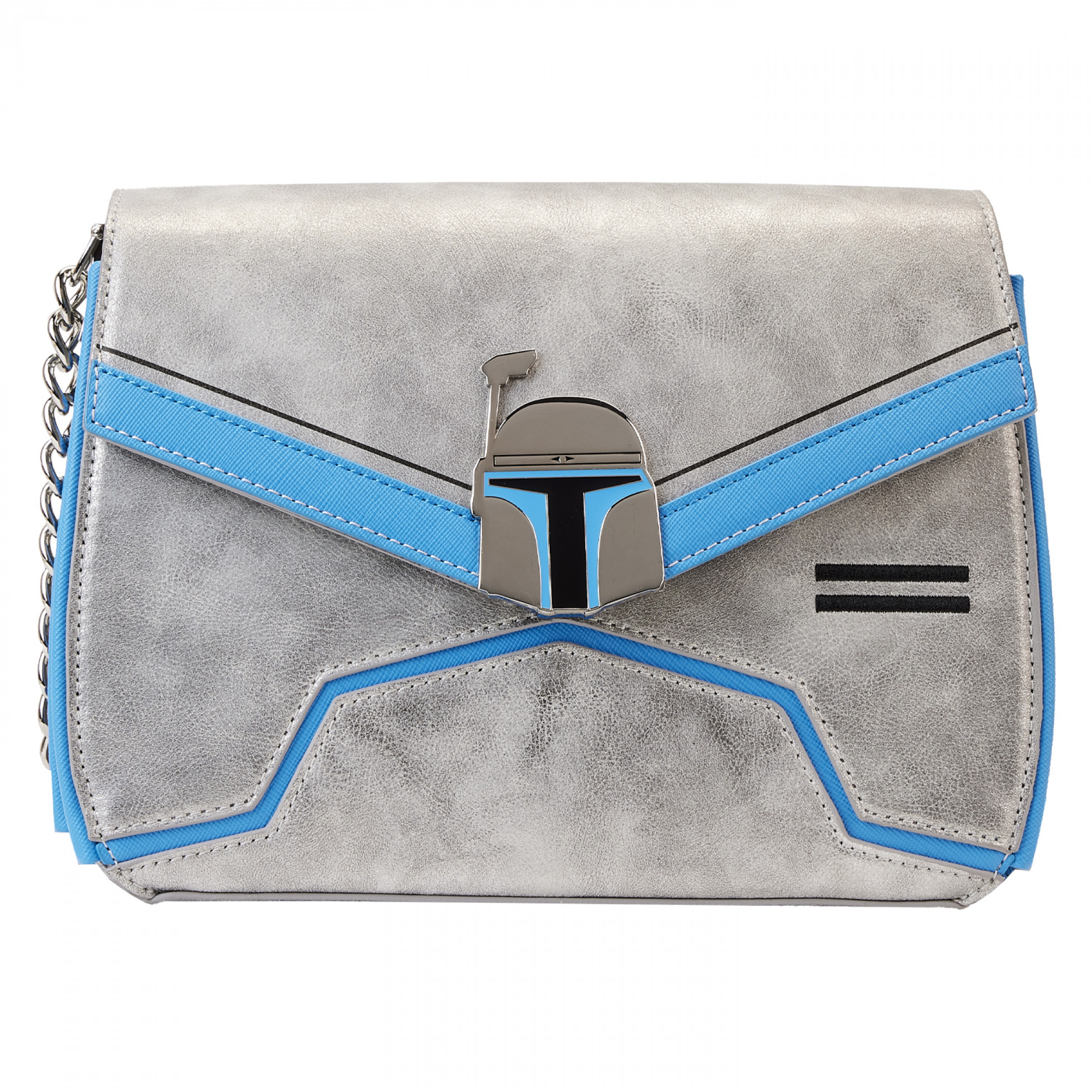 Star Wars Jango Fett Metallic Crossbody Bag by Loungefly, Silver