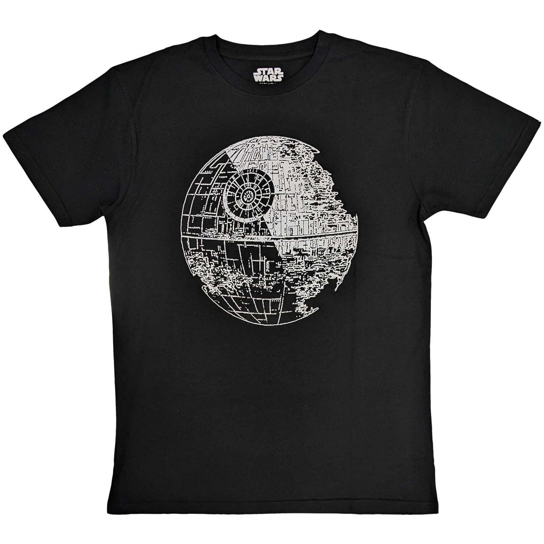 Star Wars Death Star Hard Contrast T-Shirt, Black