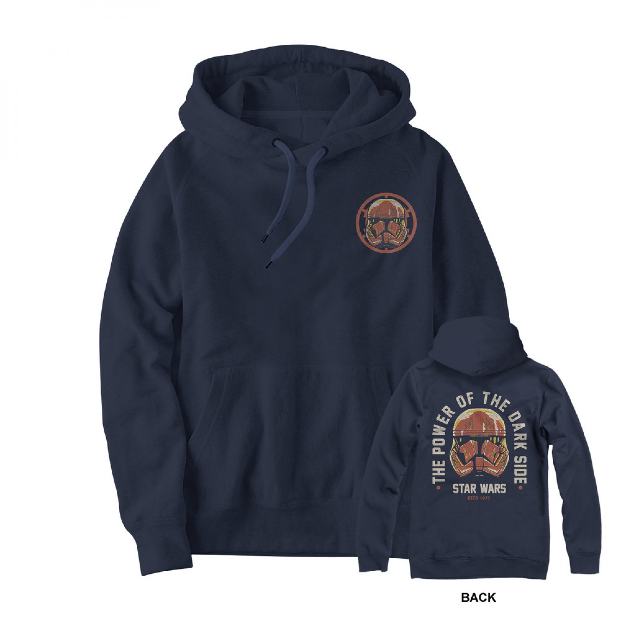 Star Wars Dark Side Power Back Print Hoodie, Blue