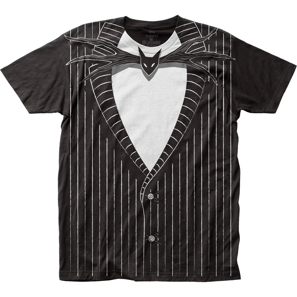 Nightmare Before Christmas Jack Skellington Black Men's Costume T-Shirt