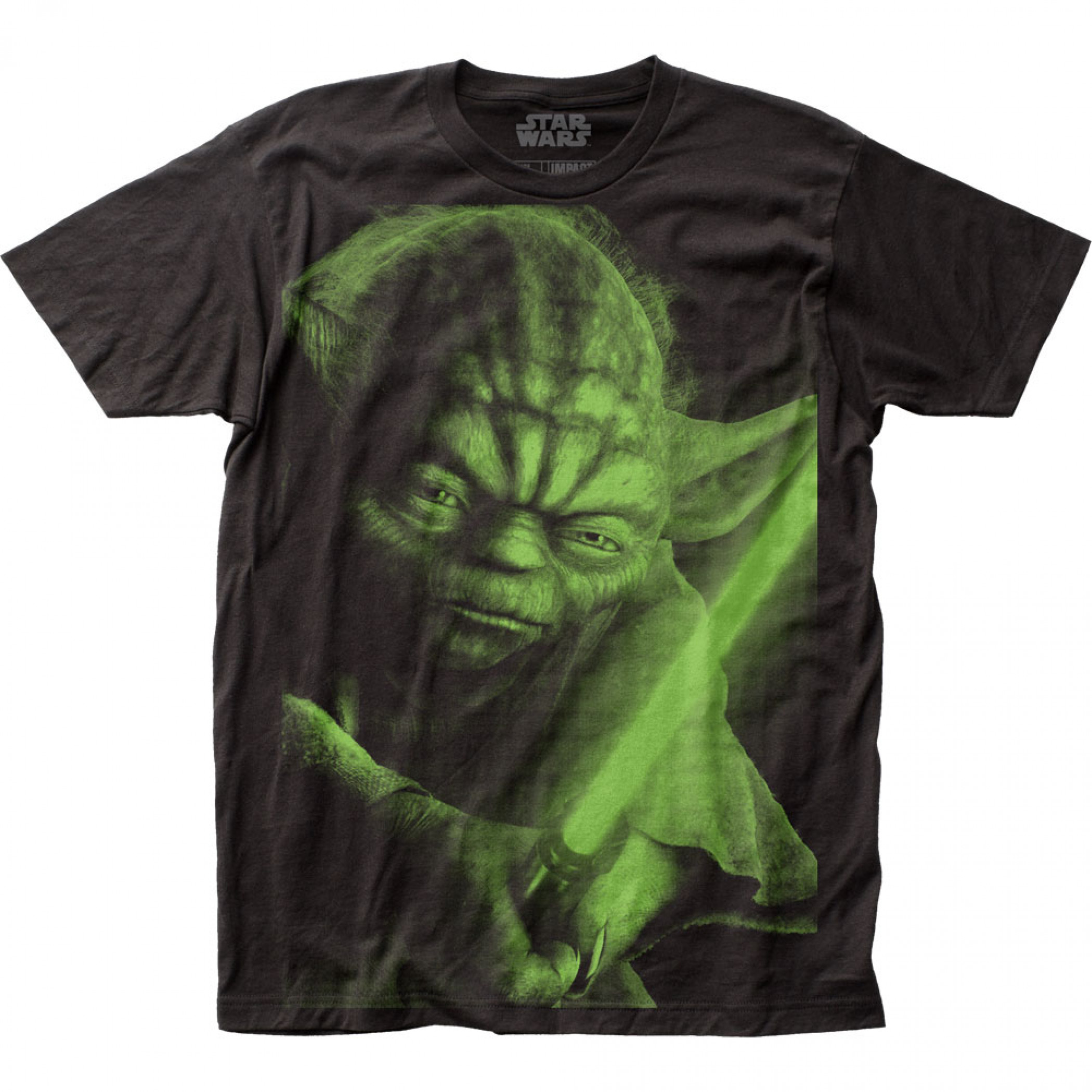 Star Wars Yoda Full Size Subway Print T-Shirt, Black