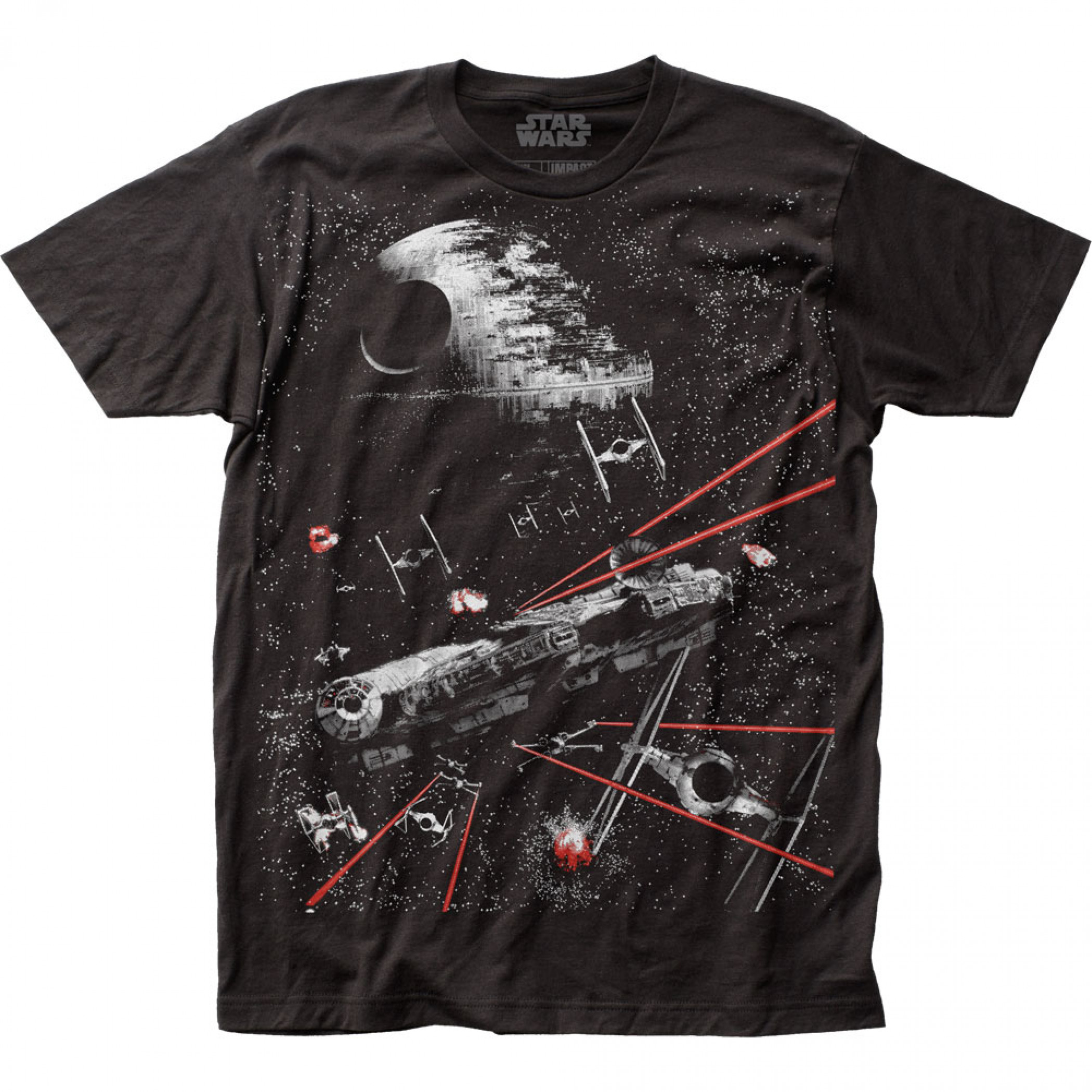 Star Wars The Battle of Endor Subway Print T-Shirt, Black