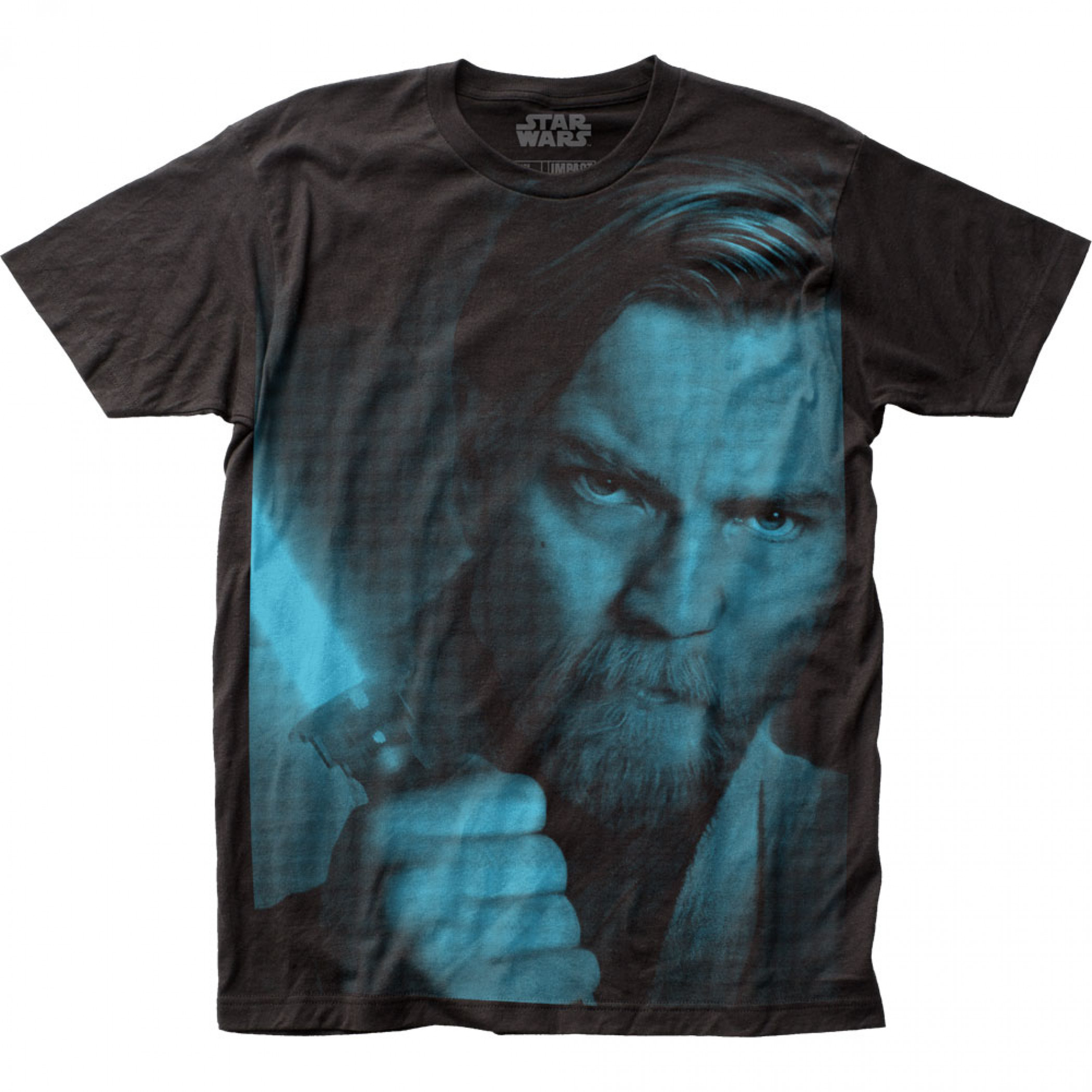 Star Wars Obi-Wan Guarded Large Subway Print T-Shirt, Black