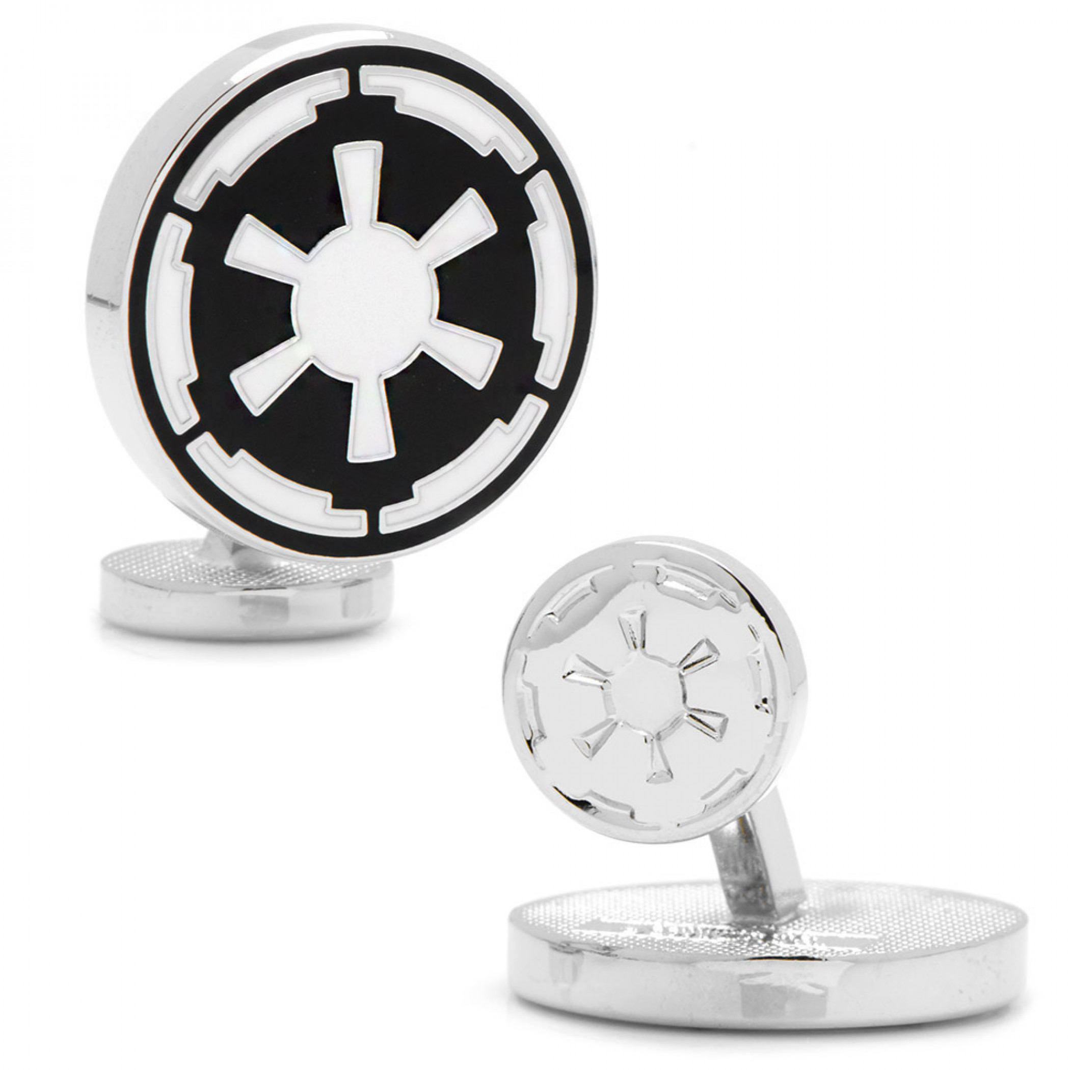 Star Wars Empire Logo Silver Cufflinks, Black
