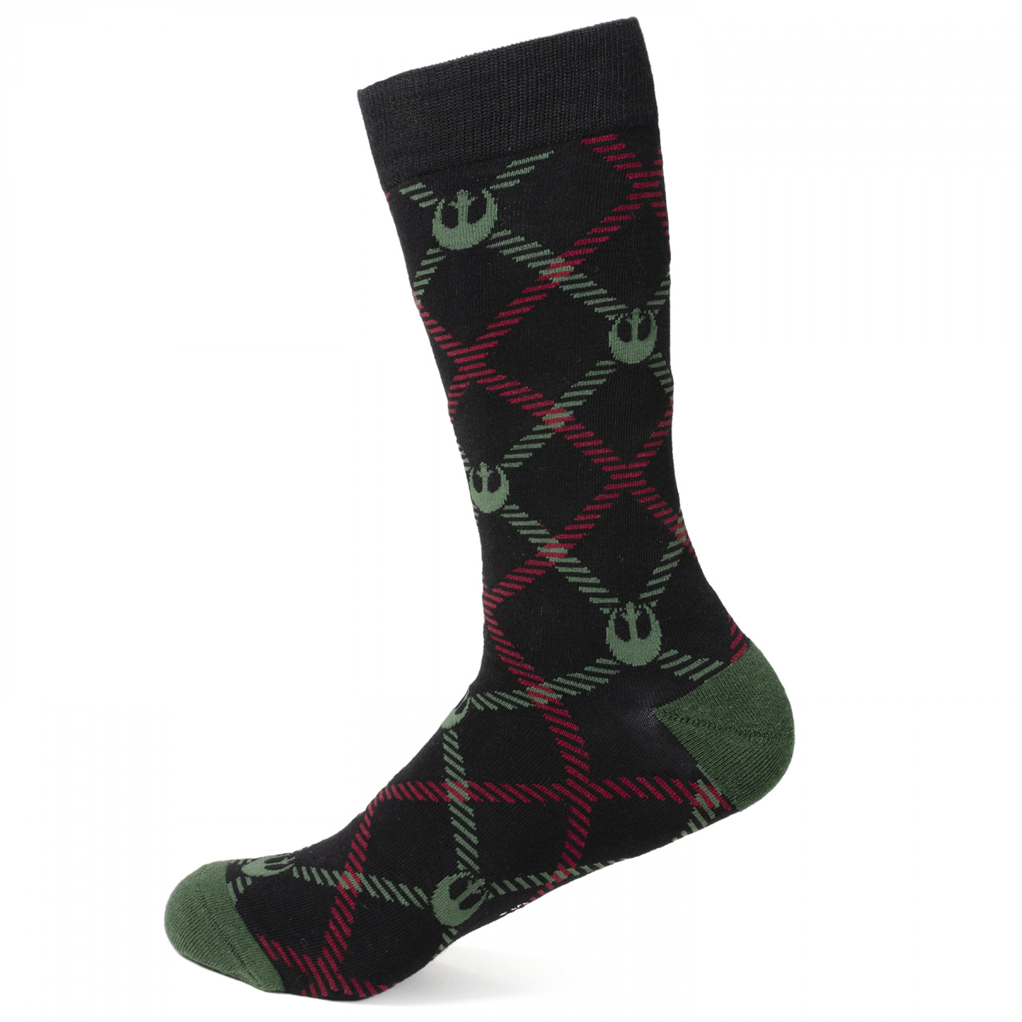 Star Wars Rebel Logo Plaid Dress Socks, Black