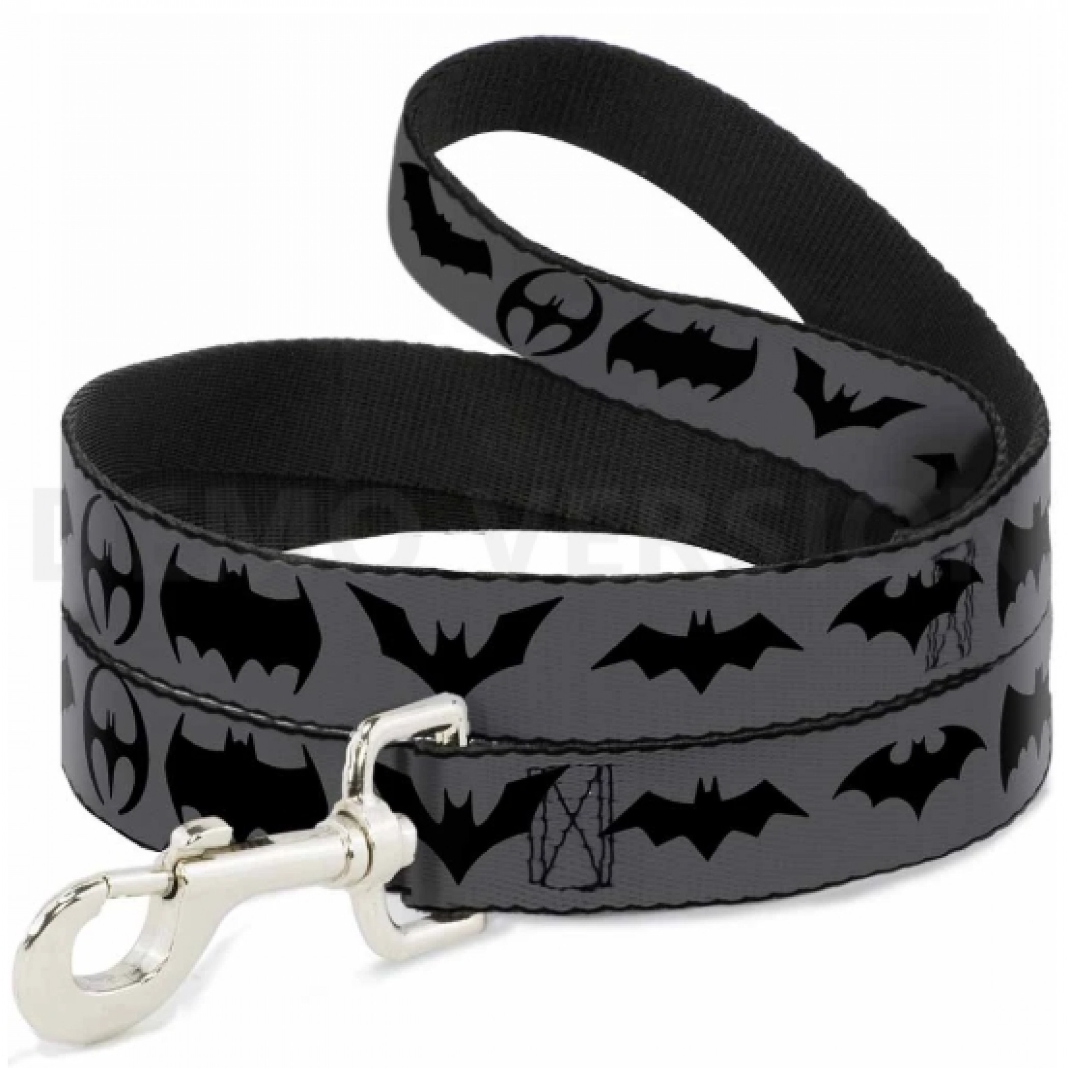 Batman Logos Grey and Black 4-Foot Dog Leash, Grey
