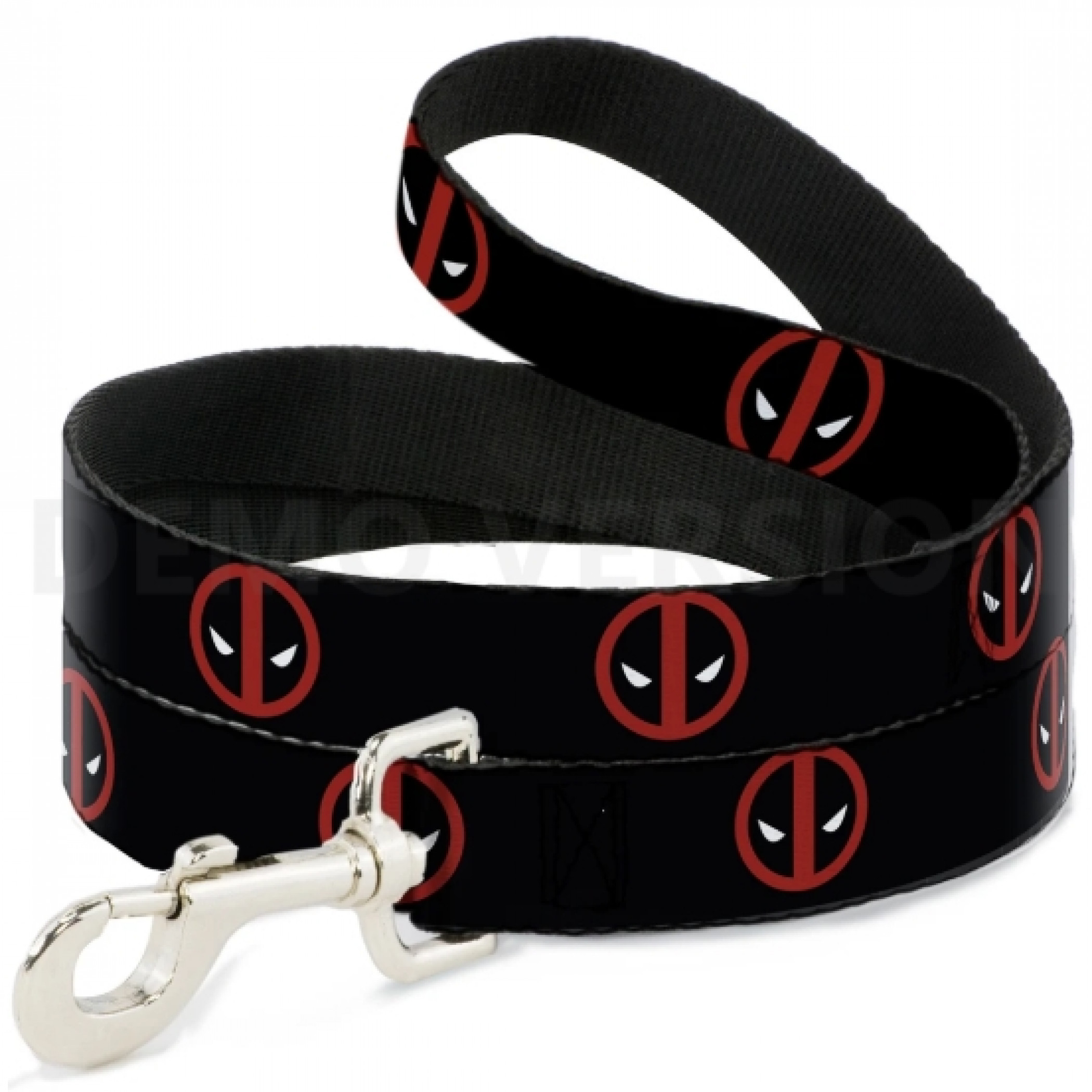 Deadpool Logos 4-Foot Dog Leash, Black