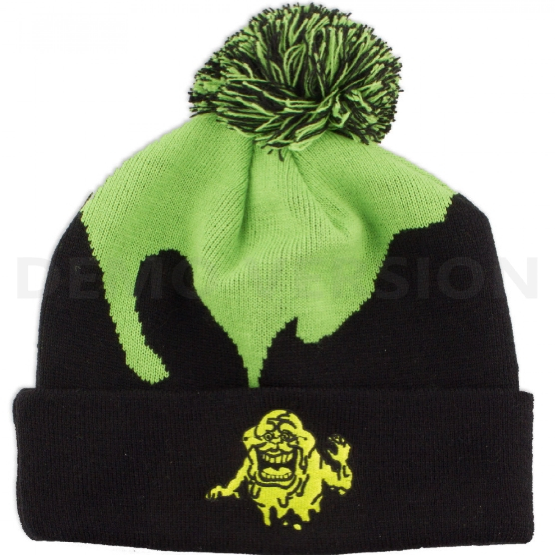 Ghostbusters Slimer Glow in the Dark Pom Beanie, Black